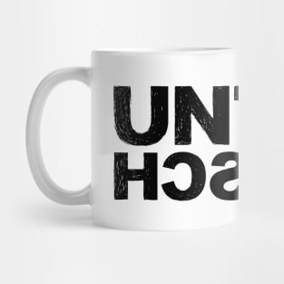 Untermensch reflex 1B - Word typography quote meme funny gift merch grungy black white tshirt Mug